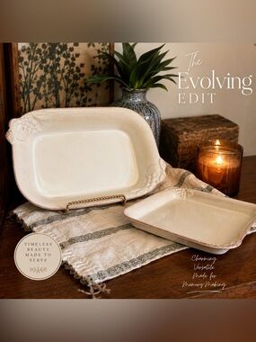 Casafina Casa Stone Madeira Harvest Baking Dish Set Portugal Hand Painted Rustic